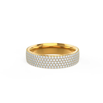 Radiant Round Brilliant Cut Full Eternity Lab Created Diamond Wedding Band