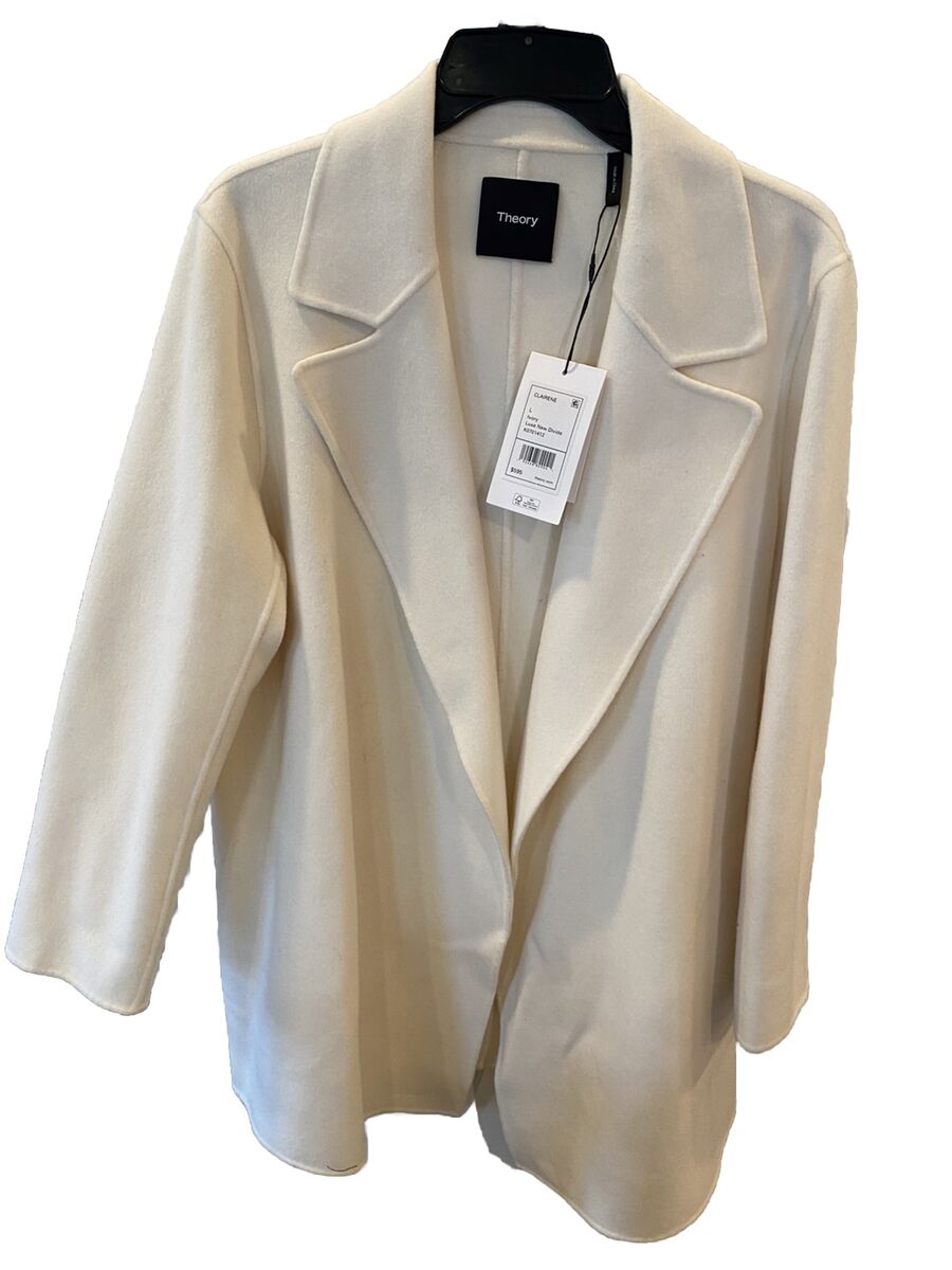 Theory Jacket Women's Clairene Wool Coat Luxe New Divide MED Theory Jacket Women's Clairene Wool Coat Luxe New Divide MED
