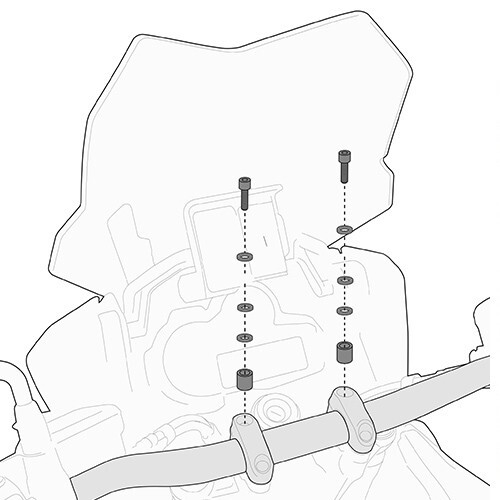Kit de montage Smart Bar pour motos Honda, Suzuki et Kawasaki en aluminium noir