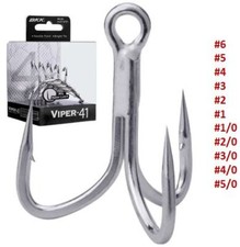 BKK VIPER-41 Raubfisch Drilling Angelhaken 4x Power matt black-nickel #8 - #6/0