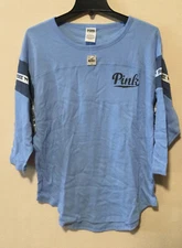 New Victoria's Secret PINK Small Boyfriend Jersey Tee Pink Logos Oversized N6787