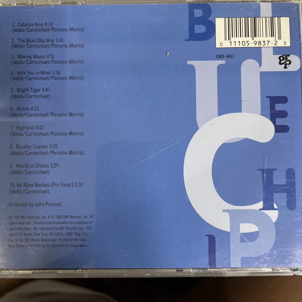 Acoustic Alchemy CD Blue Chip GRP GRD-9837 COMPLETE Guitar Jazz N