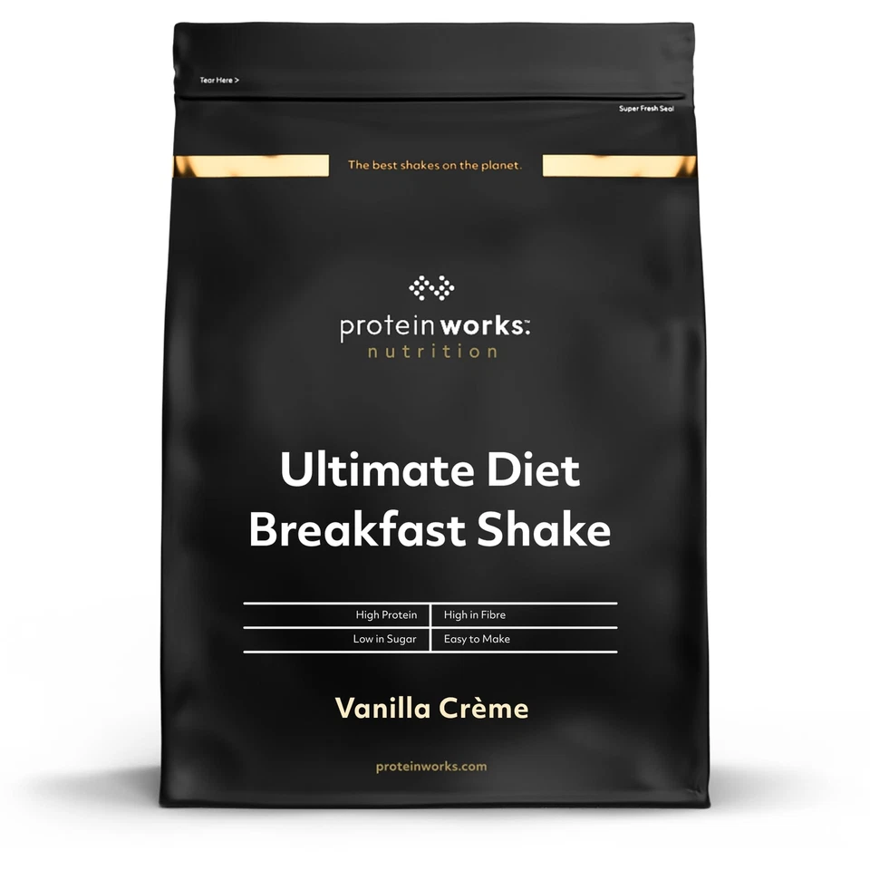 Protein Works Diet Breakfast Shake 500g - High Protein, Low Sugar, Vanilla Crème