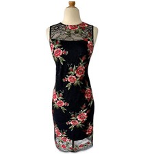 Calvin Klein Lace Floral dress midi sleeveless Size 4
