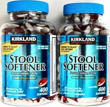  2 Kirkland Signature 100mg Stool Softener Docusate Sodium 400 Softgels