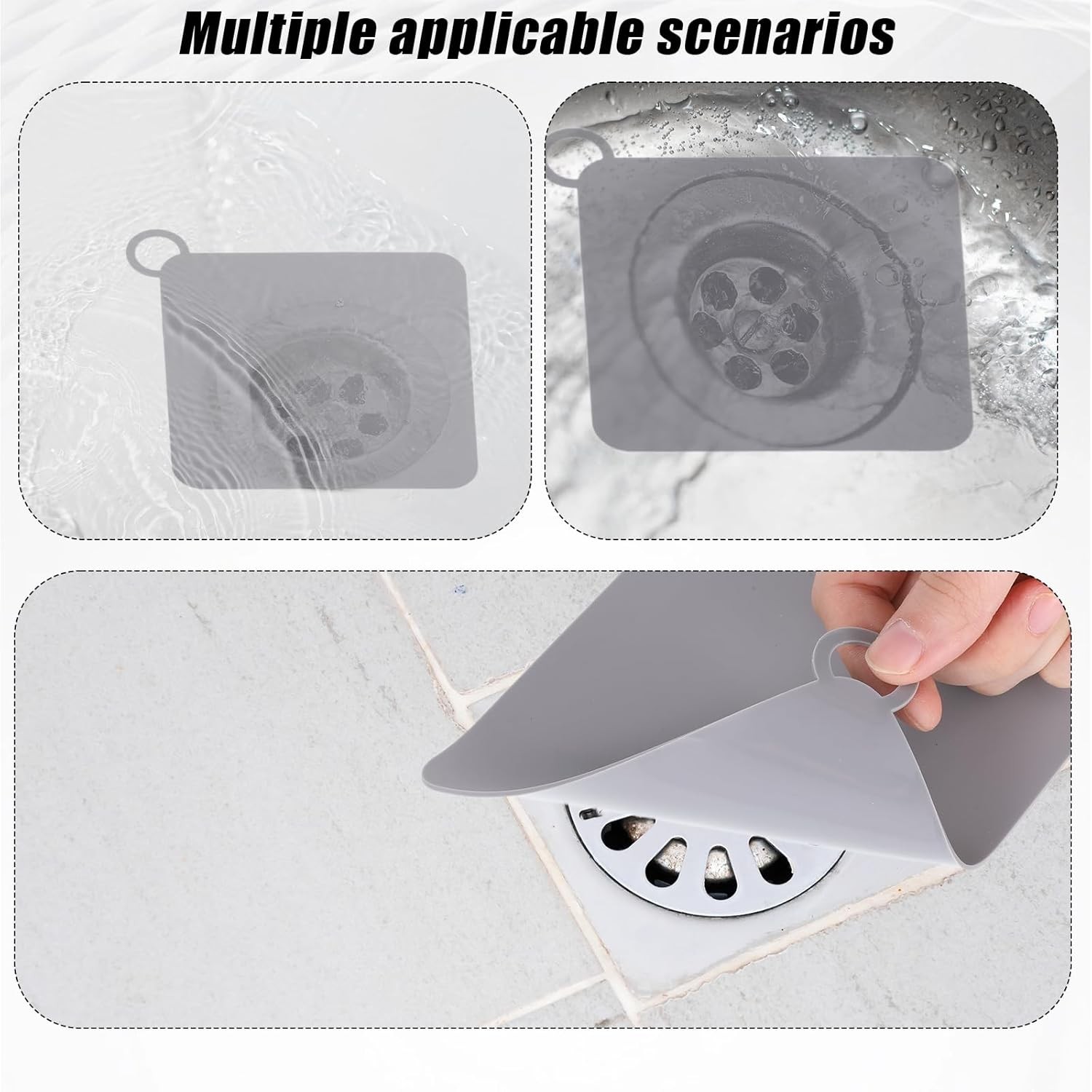 6 PCS Silicone Floor Drain Covers Anti-Odor Mats for Bathroom Kitchen