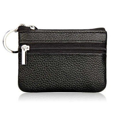 M眉nztasche mit Rei脽verschluss, Leder, M眉nzb枚rse, Kartenhalter, Organizer f眉r ... - Bild 1 von 4