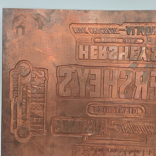 Vtg. Letterpress for Hershey's Giant Size Milk Chocolate Almond Bar 4 pk Copper - Picture 7 of 13