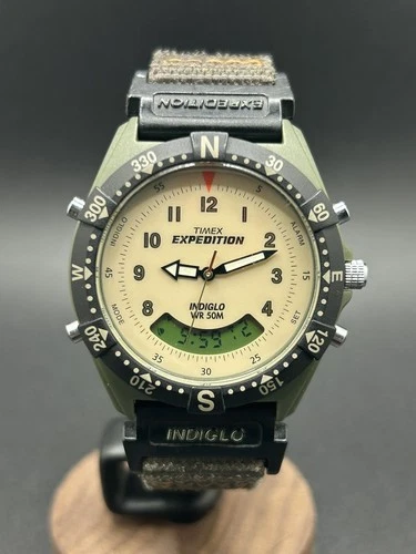 Vintage Timex Expedition Indiglo Men’s Multifunction Quartz Analog Digital Watch