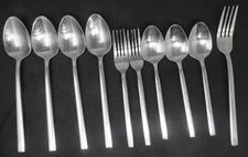 HIGH QUALITY HEAVY DUTY Stainless Lot of Flatware Fork Spoon set of 10.