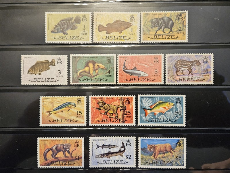 BELIZE 1974 Wildlife Inscribed BELIZE (Scott 327-339; SG 362-374) MH