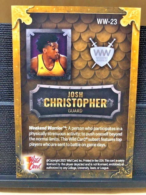 2022 Wild Card Matte SSP 13/15 Josh Christopher Weekend Warrior Basketball WW-23 - Image 3 of 4