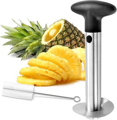 Pineapple Corer and Slicer Tool, Cutter Stainless Argent/Black 