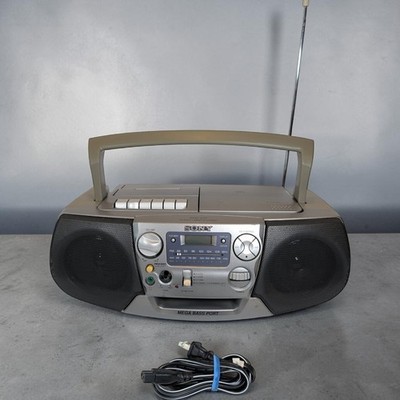 Sony CFD-V17 CD Radio Cassette Player Boombox Mega Bass Silver
