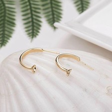 4Pairs 18K Gold Plated Earrings Connector, Beads Cap Earrings Component GZX550