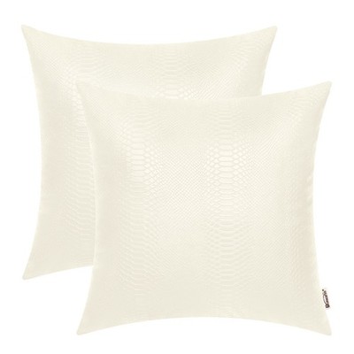 BRAWARM Snake FauxLeather Decorative Pillow Covers 2 Pack for Couch Bed Sofa