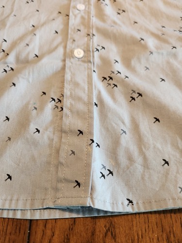 Lee Regular Fit Button Down Collared Front Pocket Designer Birds Shirt Mens (XL) - Picture 3 of 10