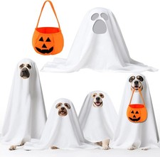 Halloween Dog Costumes with Non Woven Pumpkin Bags,Dog Large, White