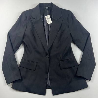 Windsor Black Single-Button Notch Lapel Blazer Jacket