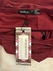 Boohoo Petite Burgundy Strapless Wide-Leg Glitter Jumpsuit Women’s US 4 — photo 3