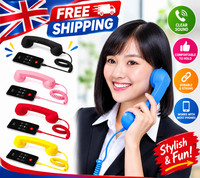 Retro Phone Handset for iPhone Android Cell Phone Type-C Wired Plug in Handheld