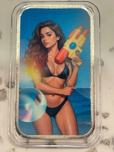 Bullion Baddies Series 6 Summer Sweet Edition Colorized 1 oz Silver Bar