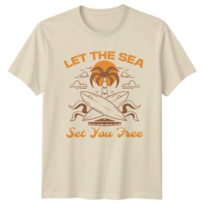 Let The Sea Set You Free T-Shirt Surfen Strand Lifestyle Sommer Geschenk