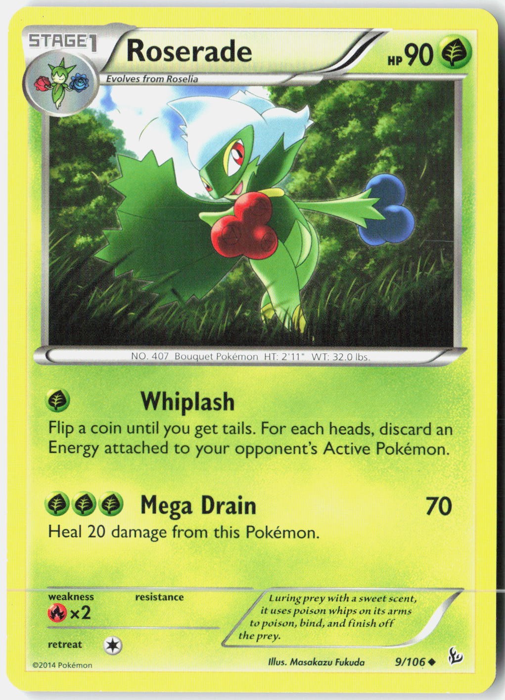 Roserade XY - Flashfire 9/106 Pokemon Card Normal