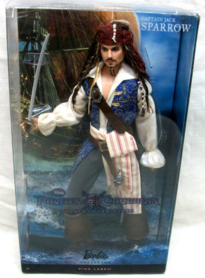 NIB 2010 Captain Jack Sparrow Barbie Collector Pink Label NRFB (Mattel T7654)