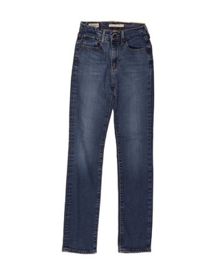 Levi's Damen 724 High Rise Straight Jeans W25 L30 Blau Baumwolle BY09