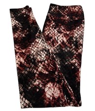 LuLaRoe Leggings OS One Size Animal PINK BLACK Modern SNAKE Reptile Ships FAST