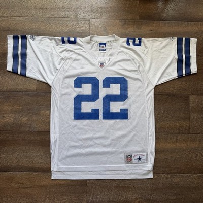Mens Large Reebok x NFL Dallas Cowboys #22 Emmitt Smith White Vintage Jersey