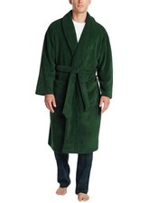 Nautica Mens Plush Shawl Collar Robe One Size Green - NWT 85
