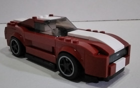 Custom Dark Red/White Ford Mustang GT - This is a modified LEGO 75871 Speed Cham
