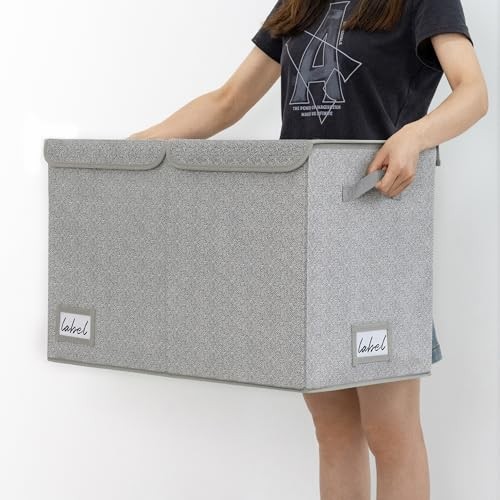 Toy Chest with Lids, Foldable Toy Storage 24 ½"L x 12 ¾"W x 15 ½"H Light Gray - Picture 7 of 7