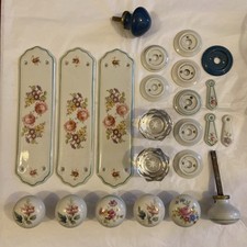 Job Lot of Vintage Ceramic and Cellulose Door Handles Knobs Plates Etc