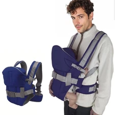 Baby Carrier Newborn to Toddler - M-Shaped Sitting Posture - Navy Blue & Gray