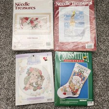 Lot 4 Needlework Cross Stitch Kits  Patterns In Sealed Packaging New