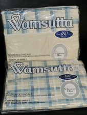 VTG Wamsutta Ultracale Christian Dior Twin Flat & Fitted Sheets A'Carreaux Plaid