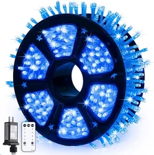 JMEXSUSS 600 Blue LED Christmas Lights Outdoor Waterproof 168ft 600 LED, 
