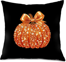 Fall Pumpkin Pillow Covers - 18X18, Glowing Pumpkin Decorative Pillow Covers for
