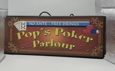 Pop's Poker Parlor Sign Man Cave