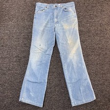 Vintage 70s Levi Strauss Cut tag RARE Straight Denim Jeans - Mens SZ 34x30 Blue