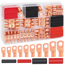 Twidec/160Pcs Battery Cable Ends AWG 2 4 6 8 10 12 Gauge Copper Cable Wire Lugs,
