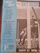 1967/68 Coventry v West Ham United Division One Programme