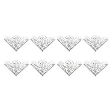 8Pcs Decorative Corner Protectors Corner Guards 1.65"x1.65"x0.2", White