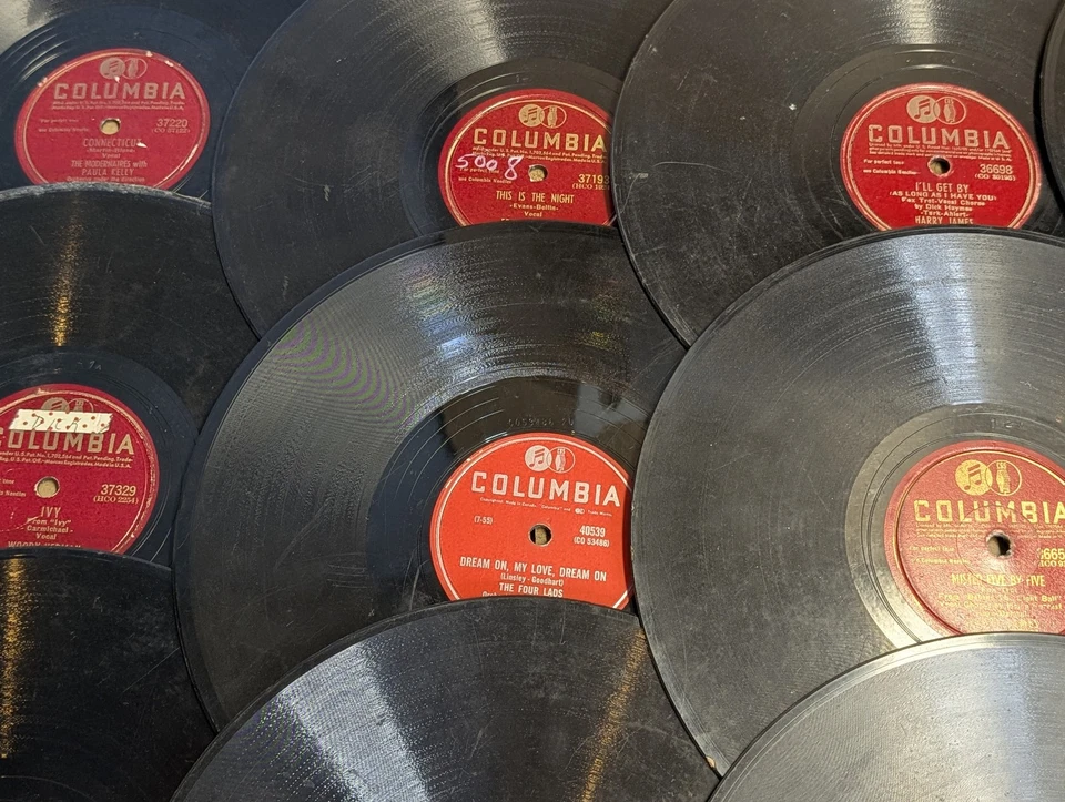 x63 BULK LOT Columbia Label Only 78 RPM Records Collection Large Mix Huge Job #1 Foto 3 de 4