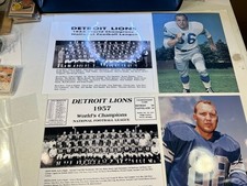 Four Different Detroit Lions Photocopies Beautiful Shape