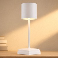 Tischleuchte Beistellleuchte Schlafzimmerlampe Led Touchdimmer Akku Weiß H 32 Cm