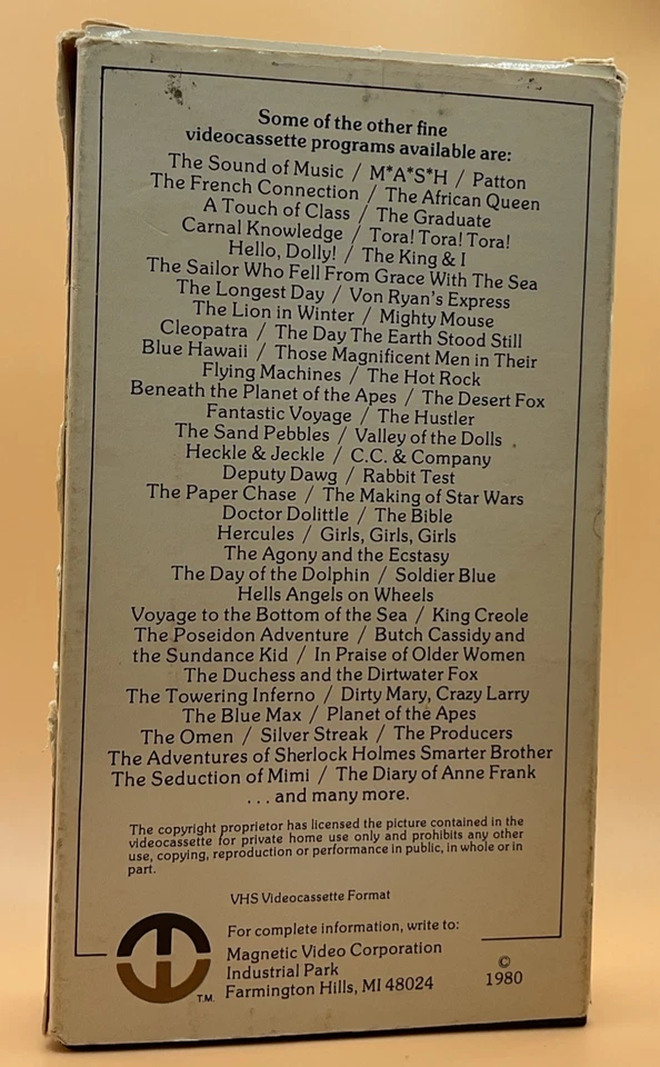 The Onion Field VHS 1980 Magnetic Video Tested Early VHS History - Image 2 of 4